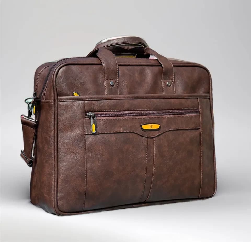 Men's Office Bag Briefcase Bag File Bag Laptop Bag Travel Document Bag PU leather Side Bag 2