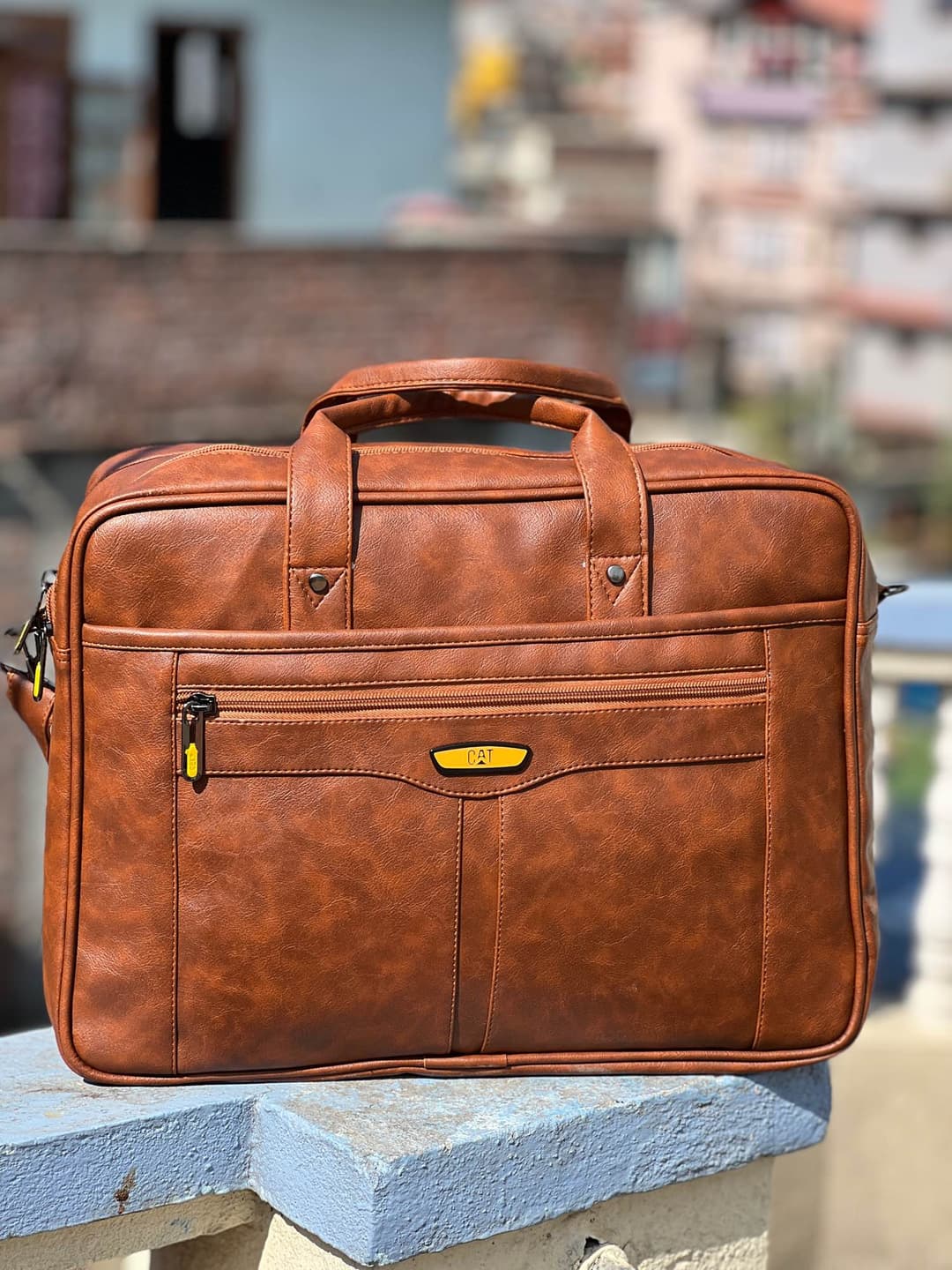 Men's Office Bag Briefcase Bag File Bag Laptop Bag Travel Document Bag PU leather Side Bag 5