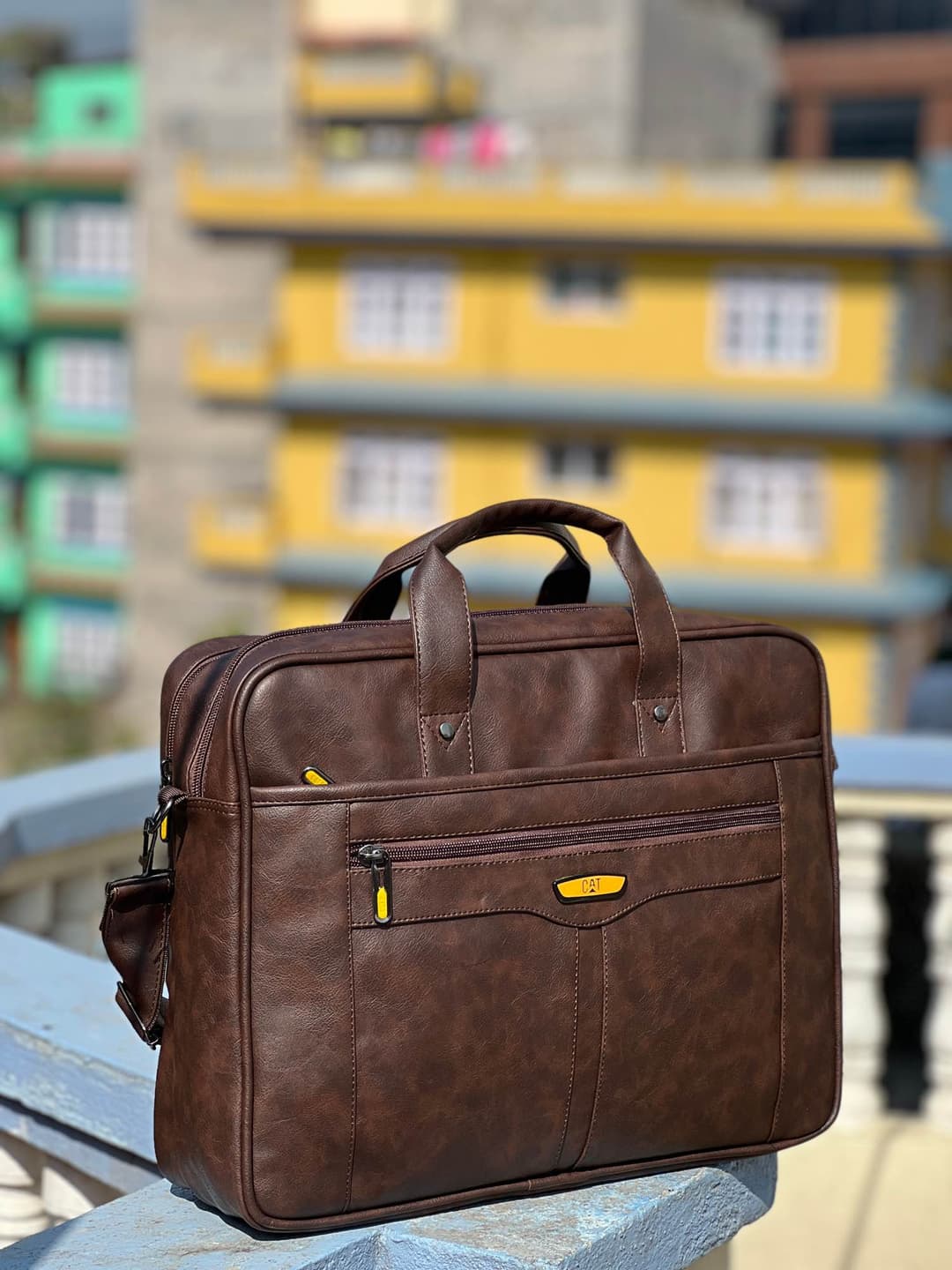 Men's Office Bag Briefcase Bag File Bag Laptop Bag Travel Document Bag PU leather Side Bag 4