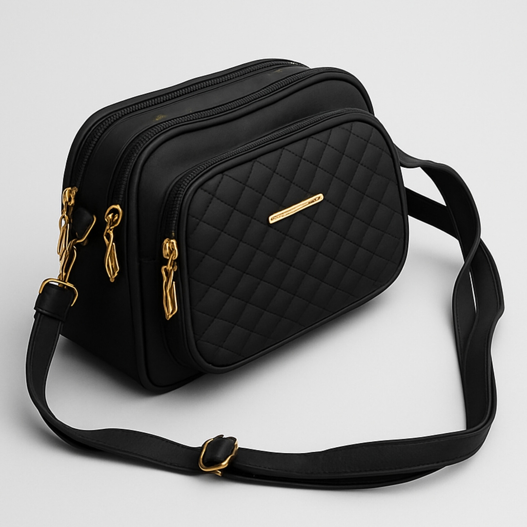 Premium Quilted Crossbody Bag for Women | Elegant Design in Black Brown Colors 1