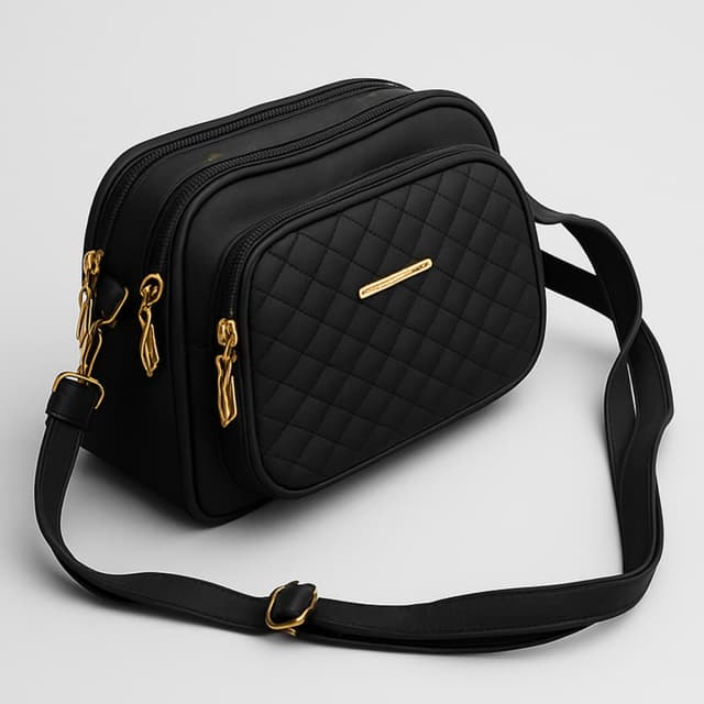 Premium Quilted Crossbody Bag for Women | Elegant Design in Black Brown Colors