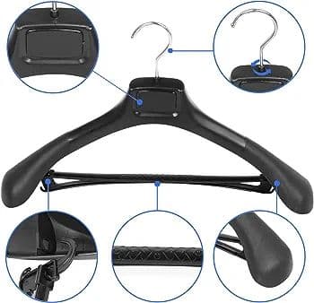4 pieces Wide Plastic Clothes Hanger for Suits Jackets And pants 1