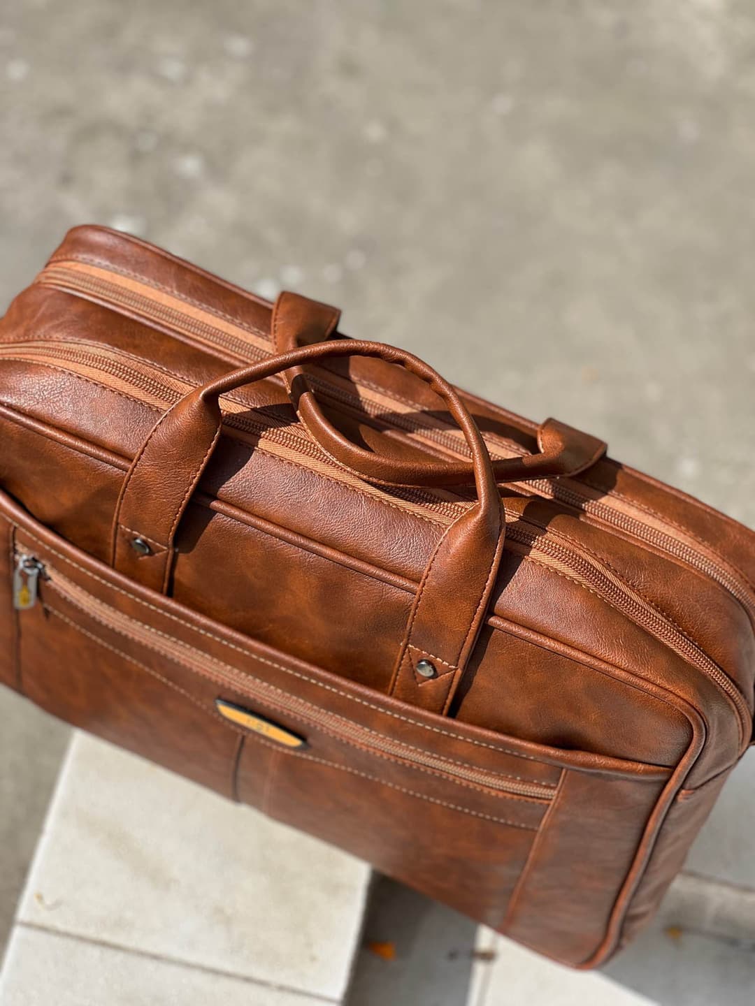 Men's Office Bag Briefcase Bag File Bag Laptop Bag Travel Document Bag PU leather Side Bag 6