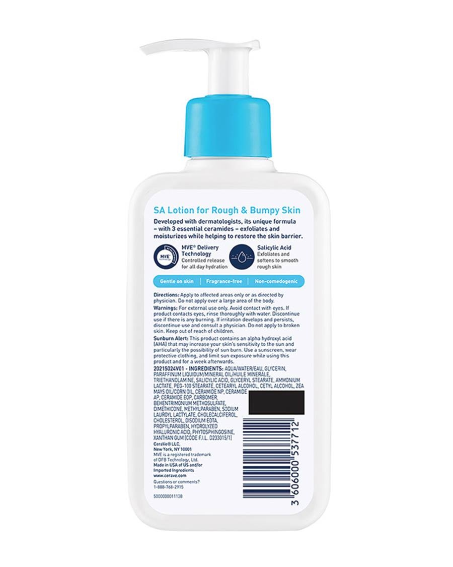 Cerave SA Lotion For Rough & Bumpy Skin (237ml), Daily moisturizer, Cera Ve Lotion, To Treat Keratosis Pilaris 2