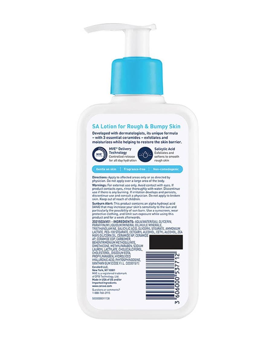 Cerave SA Lotion For Rough & Bumpy Skin (237ml), Daily moisturizer, Cera Ve Lotion, To Treat Keratosis Pilaris 1
