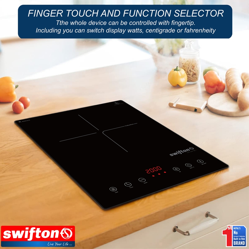 SWIFTON Single 15cm Induction Built in Hob Cooktop, Ceramic Glass, Child Lock, Timer, SN-1306SH 2