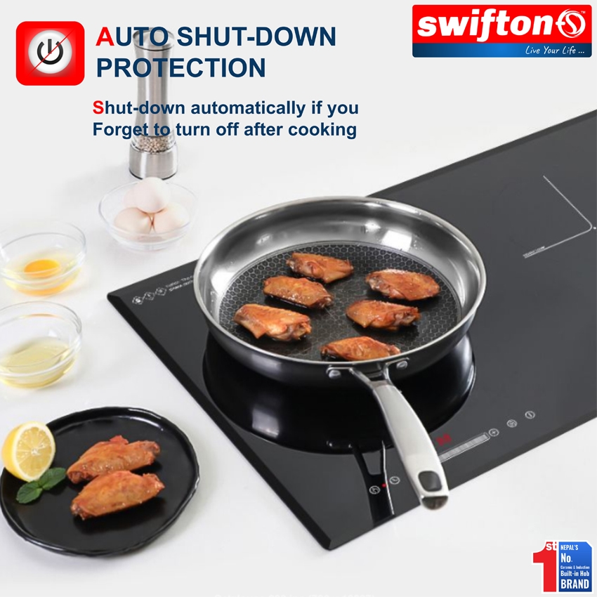 SWIFTON 73 cm Double 2 Induction Built in Hob Cooktop, Ceramic Glass, Child lock, Pause, Timer, SN-280DH 7