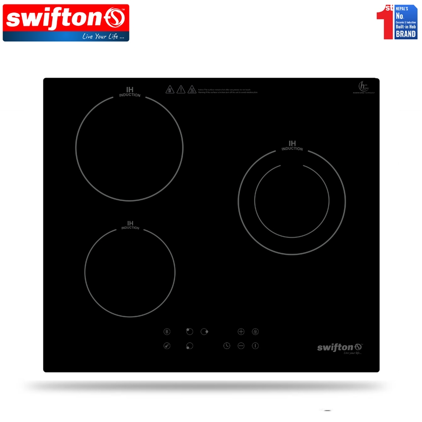 Swifton 60 cm Three 3 Induction Built in Hob Cooktop , Ceramic glass, Child Lock, Timer, SN-335TH 1