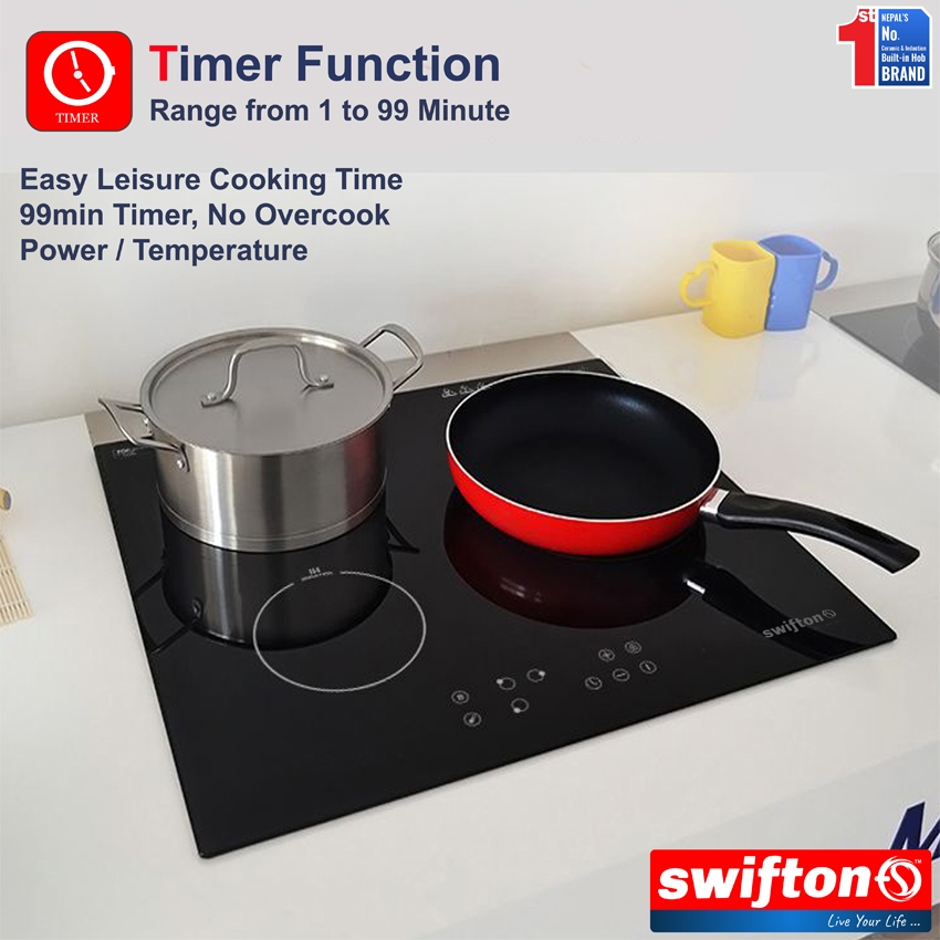 Swifton 60 cm Three 3 Induction Built in Hob Cooktop , Ceramic glass, Child Lock, Timer, SN-335TH 4