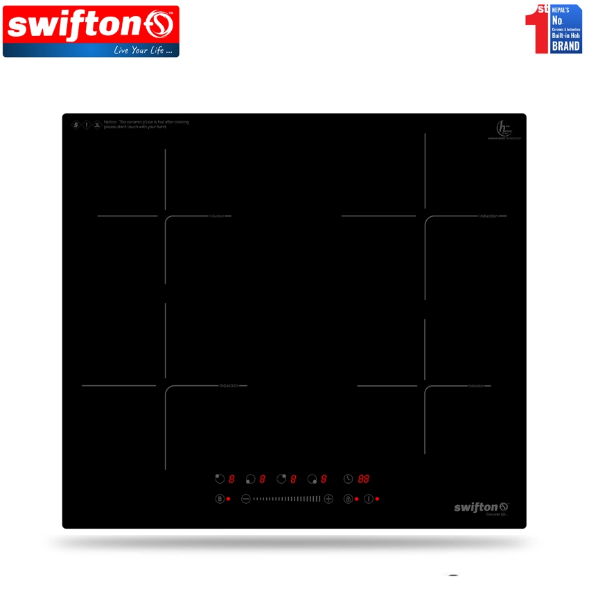 SWIFTON 60cm Four 4 Induction Built in Hob Cooktop Ceramic Glass, Child lock, Timer, SN-412FH 1