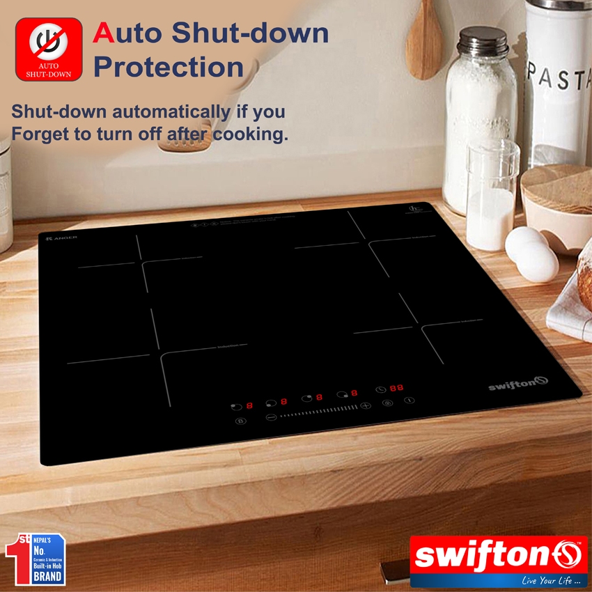 SWIFTON 60cm Four 4 Induction Built in Hob Cooktop Ceramic Glass, Child lock, Timer, SN-412FH 3