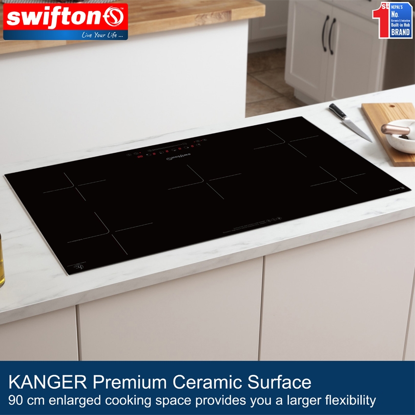 SWIFTON 90cm Five 5 Induction Built in Hob Cooktop, Ceramic Glass, Child Lock, Timer, SN-560MT 2