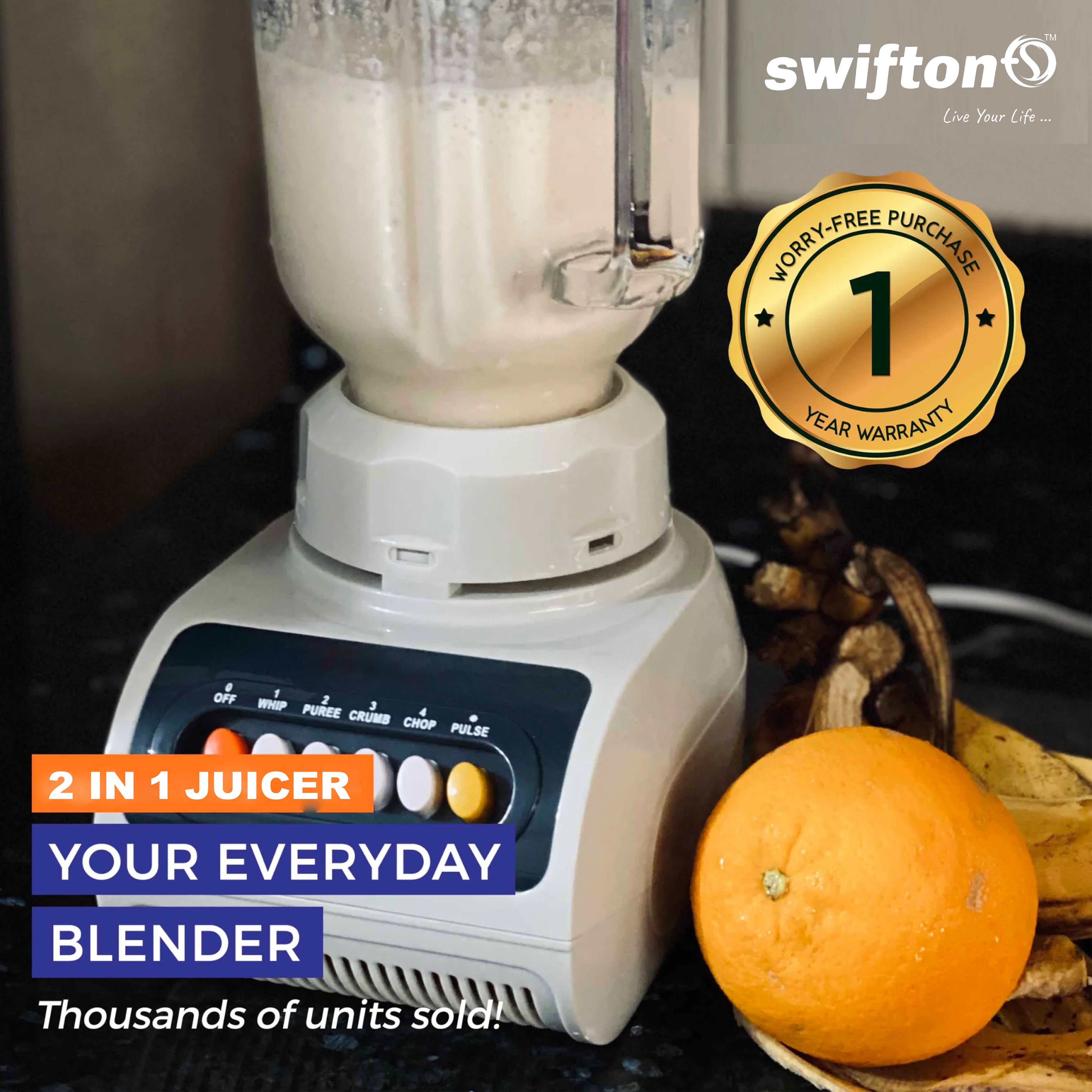 SWIFTON Juicer Blender Grinder 2 in 1 Heavy Duty Multi propose 350-watt 3
