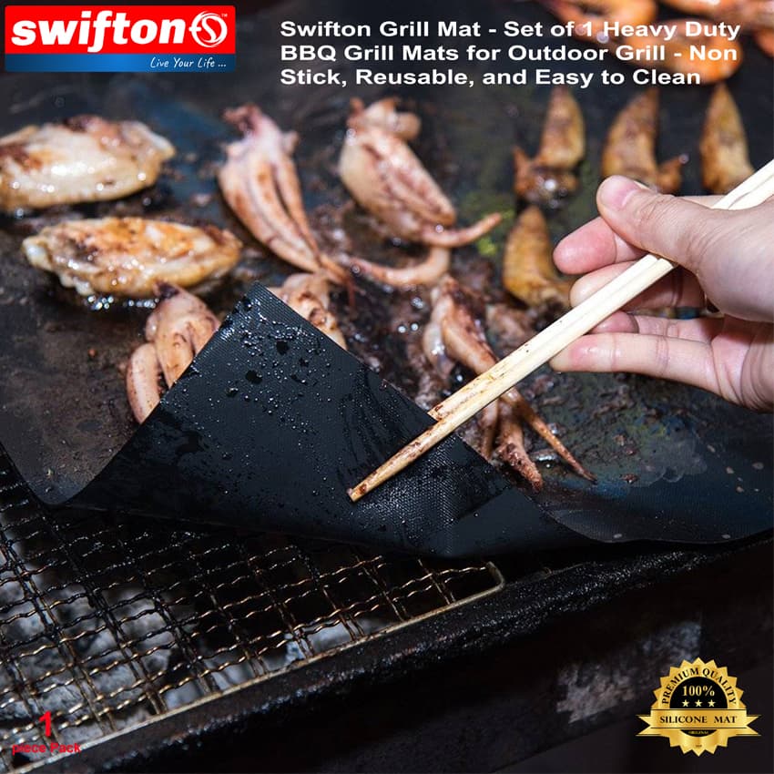 SWIFTON 1 Pcs BBQ Grill Mat Barbecue Outdoor Baking Non Stick Pad Camping Tools Reusable Cooking Plate Kitchen Tools Accessories 1
