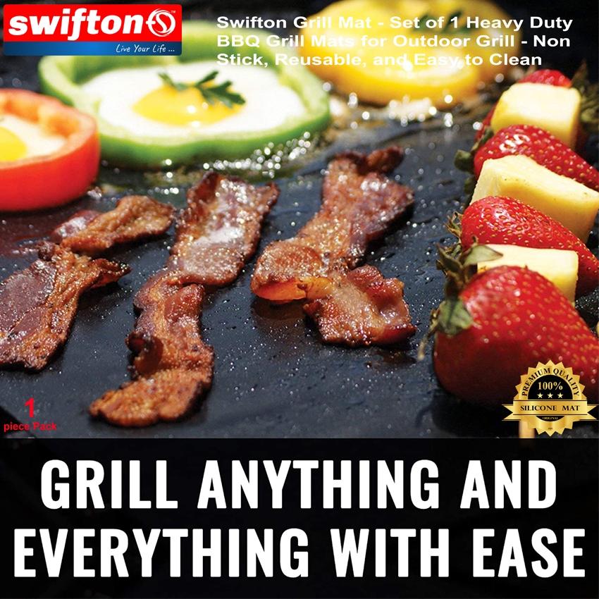 SWIFTON 1 Pcs BBQ Grill Mat Barbecue Outdoor Baking Non Stick Pad Camping Tools Reusable Cooking Plate Kitchen Tools Accessories 5