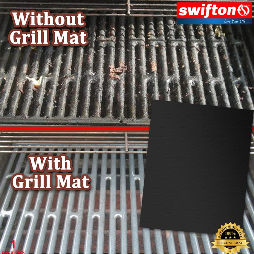 SWIFTON 1 Pcs BBQ Grill Mat Barbecue Outdoor Baking Non Stick Pad Camping Tools Reusable Cooking Plate Kitchen Tools Accessories 5