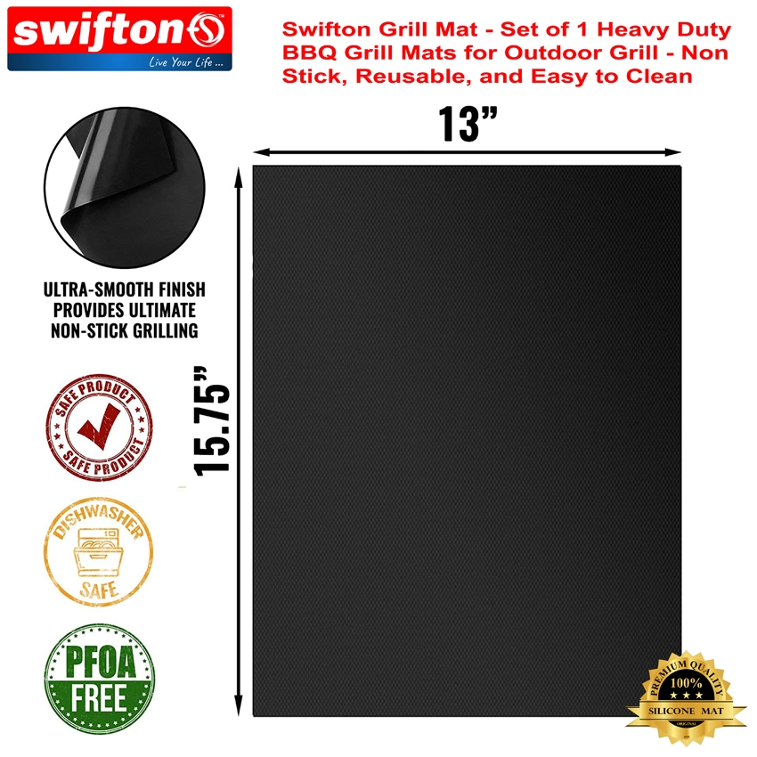 SWIFTON 1 Pcs BBQ Grill Mat Barbecue Outdoor Baking Non Stick Pad Camping Tools Reusable Cooking Plate Kitchen Tools Accessories 7