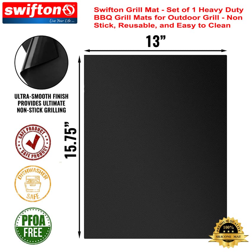 SWIFTON 1 Pcs BBQ Grill Mat Barbecue Outdoor Baking Non Stick Pad Camping Tools Reusable Cooking Plate Kitchen Tools Accessories 6