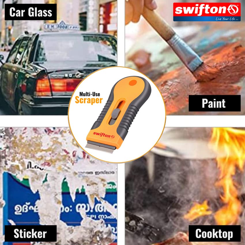 SWIFTON Multi-use Glass Cleaner Scraper with 10 Piece Extra Blade, Induction Cooktop, Infrared Cooktop hob gas hob Glass Scraper 4