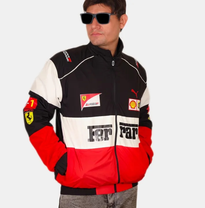 New F1 Ferrari Vintage Racing Jacket Ferrari Printed Rider Jackets | Printed | Trend Biker Outwear. 1