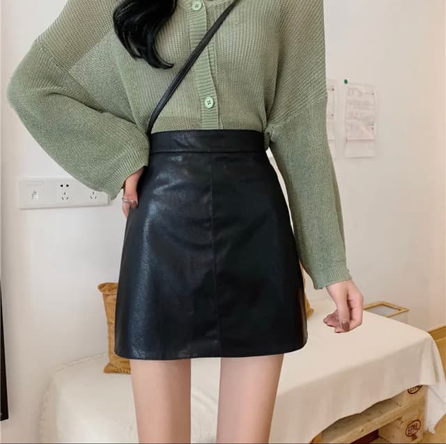 Women's PU Leather Skirt New Skirts for Women's Clothing Leather Skirts