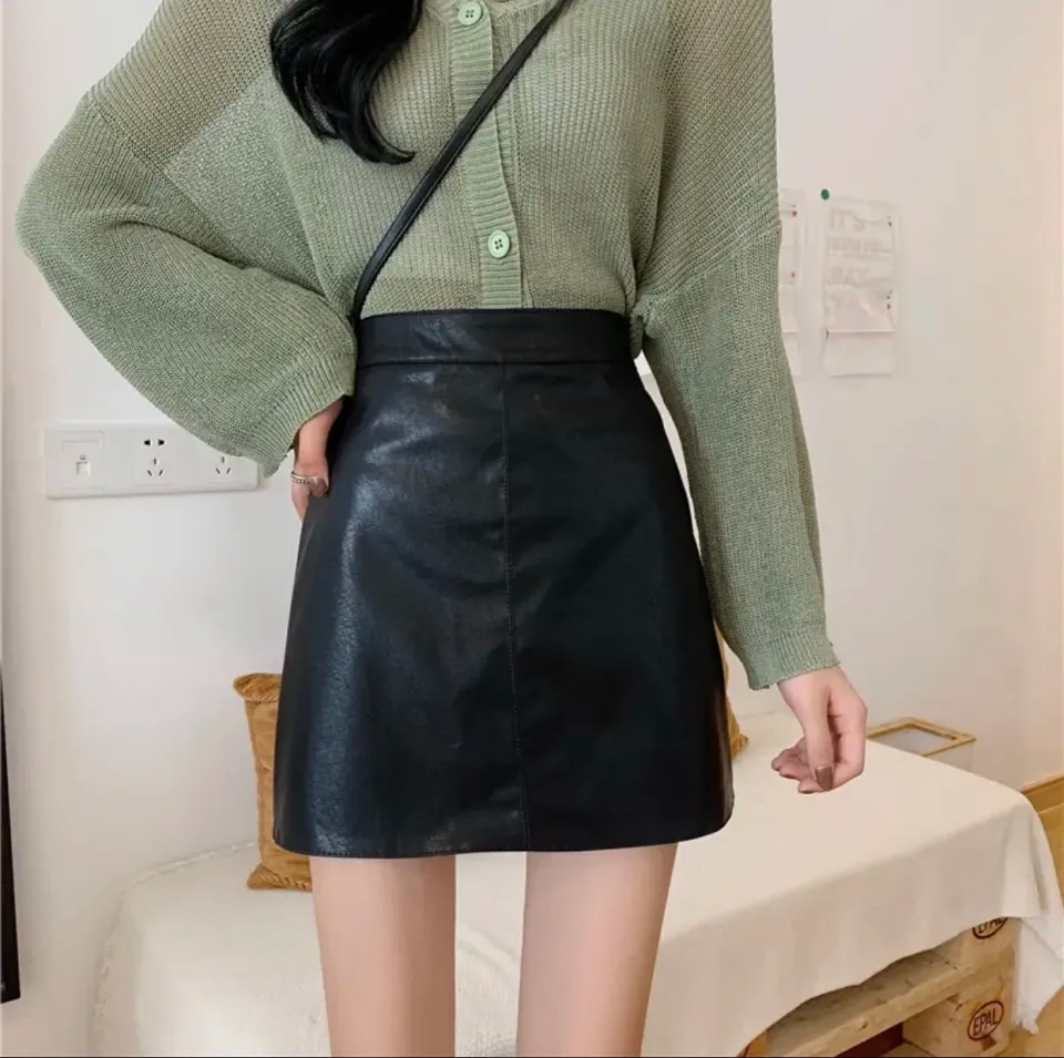 Women's PU Leather Skirt New Skirts for Women's Clothing Leather Skirts 2