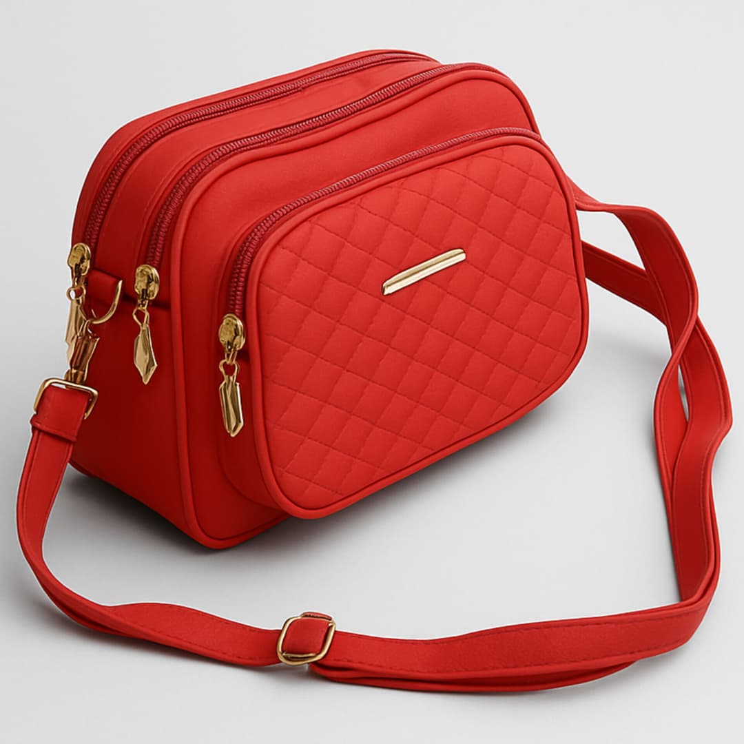 Premium Quilted Crossbody Bag for Women | Elegant Design in Red Colors Ratings 23