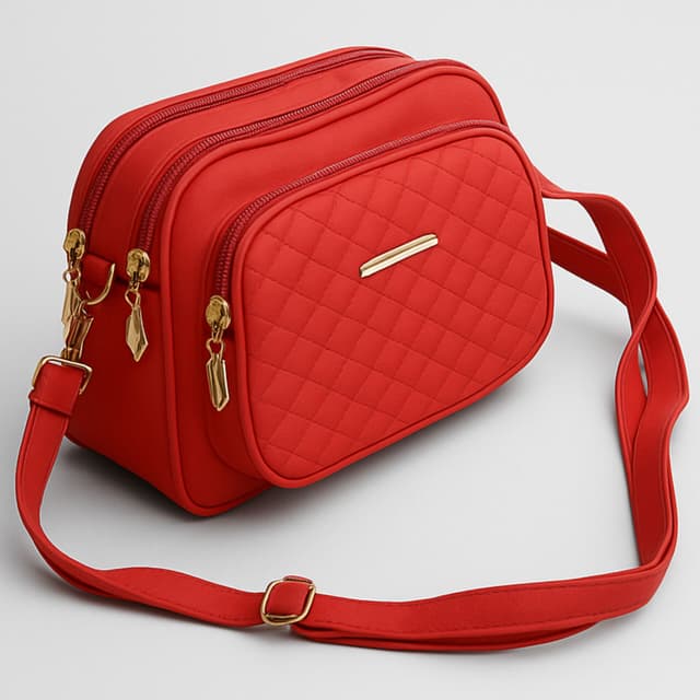 Premium Quilted Crossbody Bag for Women | Elegant Design in Red Colors Ratings 23