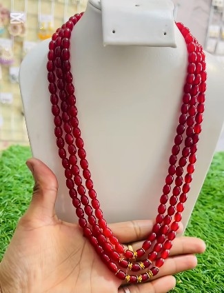 Red Mala 3 Layers For Party wear 1