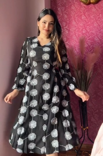 Midi skirt dresses for women Polka dots 1
