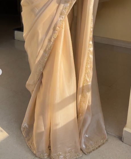Women's Ready to Wear Jimichu Silk One Minute Readymade Traditional Designer Saree With Plain Unstitched Wine Blouse 2