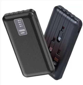 Original SoRoo 10000 mAh 3.7v 10W Power Bank with 4 in 1 Cables, 2 ports Lithium Percentage Display 3