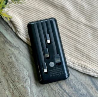 Original SoRoo 10000 mAh 3.7v 10W Power Bank with 4 in 1 Cables, 2 ports Lithium Percentage Display 4