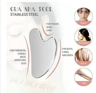 stainless steel gua sha facial massage tool, 3
