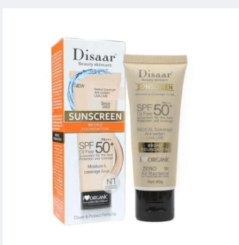 Disaar Beauty Skincare Oil Free SPF PA+++ 50+ Sunscreen Instant Protection UVA UVB Foundation - 40gm 3