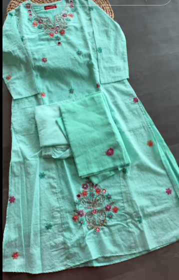 Full cotton Kurti sets for akasi color