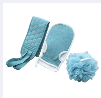 3Pcs/Set Bath Set Double-Side Bath Shower Towel Strong Rubbing Mud Glove Bath Towel Set Washing Towel Set Body Scrub Deep Cleaning Tool 2