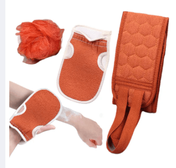 3Pcs/Set Bath Set Double-Side Bath Shower Towel Strong Rubbing Mud Glove Bath Towel Set Washing Towel Set Body Scrub Deep Cleaning Tool 3