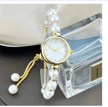 Elegant women's Pearl Adjustable Bracelet watch 3