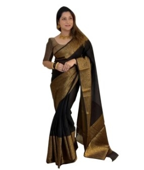 Gorgeous Banarasi Silk Saree With Blouse - Fashion | Saree With Blouse For Women | Women'S Formal Wear 3