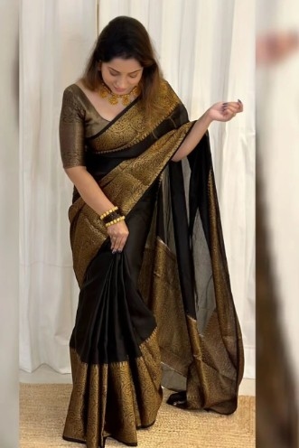 Gorgeous Banarasi Silk Saree With Blouse - Fashion | Saree With Blouse For Women | Women'S Formal Wear 2