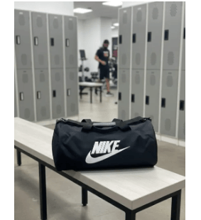 Unisex Black Sports Nike Gym Duffle Bag with Shoe Compartment - Waterproof Large Capacity Travel & Training Shoulder Bag 2
