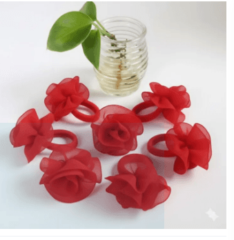 3 Pair School House Ribbon With Attached Rubber Band Red Color Hair Ties Ponies Elastics Bands For Baby Girl 1
