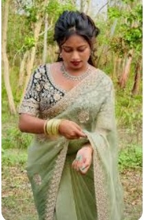 Frendy Satin With Sequience Embroidery Work Saree 1