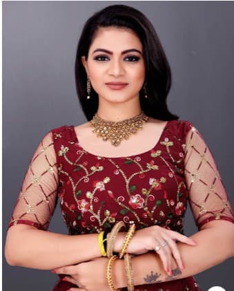 Embroidered Sequined Ready to Wear Lehenga & Blouse With Dupatta 5
