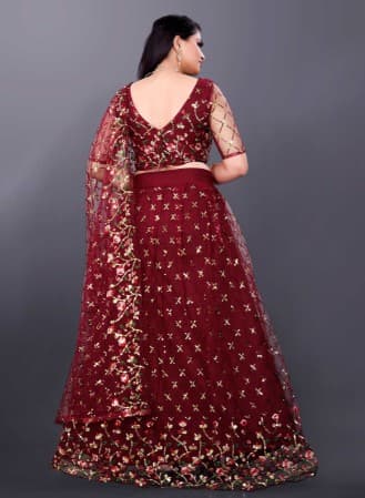 Embroidered Sequined Ready to Wear Lehenga & Blouse With Dupatta 1