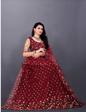 Embroidered Sequined Ready to Wear Lehenga & Blouse With Dupatta 3
