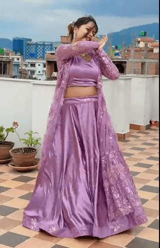 Gopal Bastralaya Pretty Outer Lehenga – Lavender Designer Collection By Niva Yadav 5