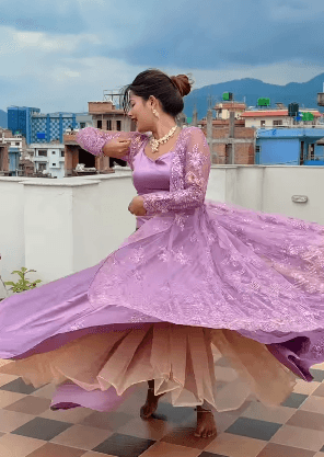 Gopal Bastralaya Pretty Outer Lehenga – Lavender Designer Collection By Niva Yadav 3