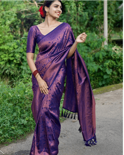 Woven Banarasi Pure Silk Saree With Blouse